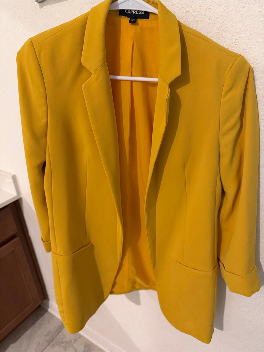 Express Women's Mustard Blazer in Bold Yellow
